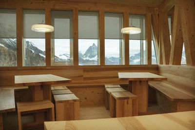 Roller Blind Systems, SG 4910, Multiscreen 1-10%, Room shot ""Monte Rosa SAC Lodge", Zermatt, Switzerland