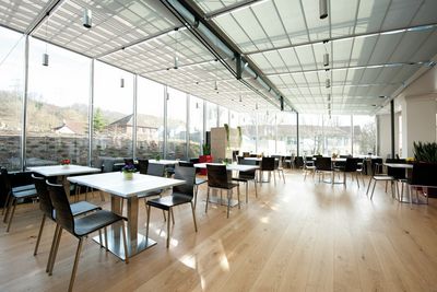 Skylight Shading Systems, SG 2195, Multiscreen 1-10%, Room shot "Restaurant Schinznach Bad", Schinznach, Switzerland